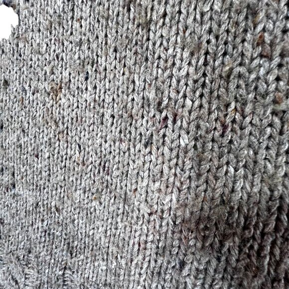 Talbots Knit Sweater Robin Bird Holly Branch Khaki Brown Collar Casual Comfy LG - Picture 8 of 12